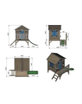 Wooden children's house with panels Masgames FLAM