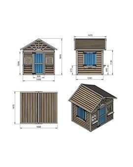 Wooden children's house with panels Masgames FLAM
