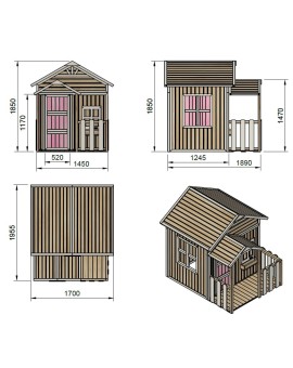 Wooden children's house with panels Masgames OLDEN