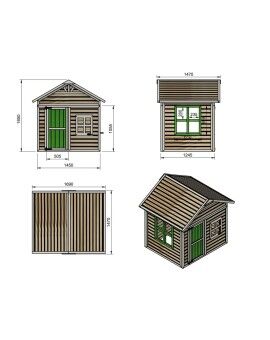 Wooden children's playhouse made of panels Masgames FLAM raised 60 cm