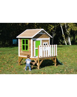 Wooden children's playhouse made of panels Masgames FLAM raised 60 cm