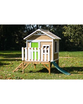 Wooden children's playhouse made of panels Masgames FLAM raised 60 cm