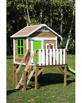 Wooden children's house made of Masgames FLAM panels raised 90 cm